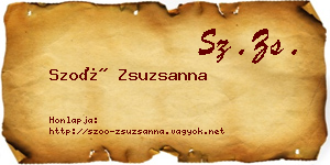 Szoó Zsuzsanna névjegykártya