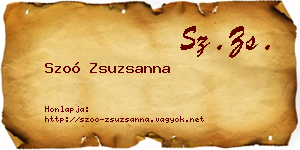 Szoó Zsuzsanna névjegykártya
